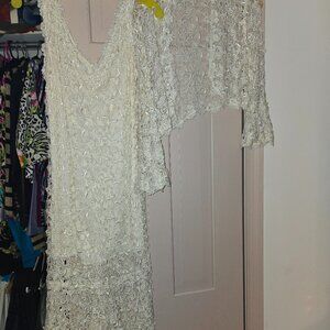 Cream colored Lace Dress with Jacket